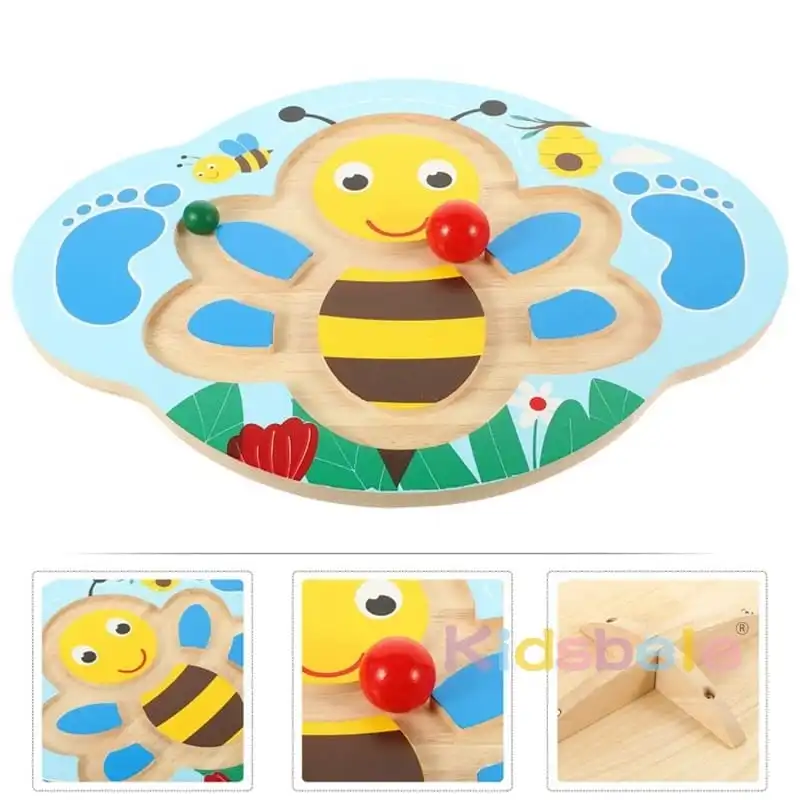 Tabla equilibrio montessori  - Tabla de Balance - Juego de Madera - Balance Plate - Mariposa - Abeja - Chinita - Jirafa